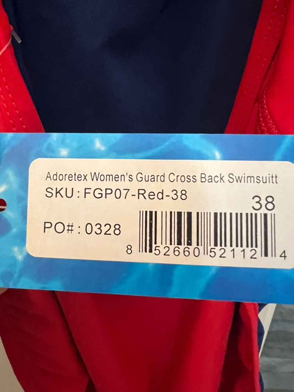 Adoretex Red Guard Scoop-Back One-Piece Swimsuit size 38 (M) NWT - Picture 5 of 7